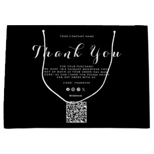 Thank You Business Logo  QR Code    Large Gift Bag