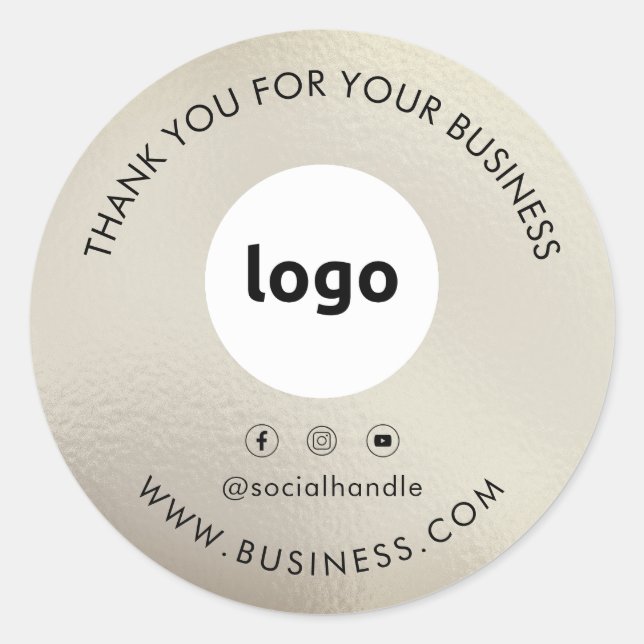 Thank You Business Logo Social Media Stickers (Front)