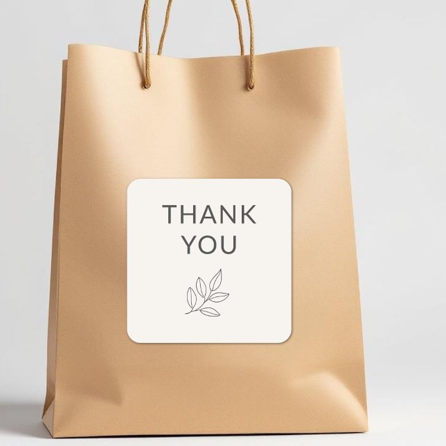 Thank You Business Minimalist Botanical Label (Creator Uploaded)