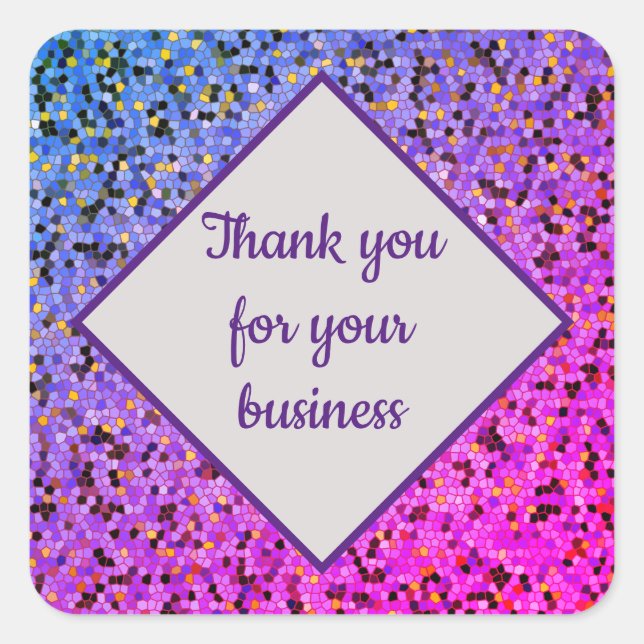 Thank You Business Mosaic Customer Appreciation Square Sticker (Front)