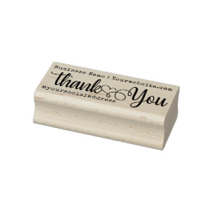 Thank You Business Name Website Social Promotional Rubber Stamp