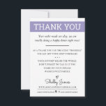 THANK YOU business order insert modern lavender<br><div class="desc">by kat massard >>> WWW.SIMPLYSWEETPAPERIE.COM<<< Send and extra special THANK YOU message with style and pizzazz for your customers. Add your logo and even had write a personal note on the back - great, professional customer service that will keep them coming back! TIPS 1. To resize / reposition images hit...</div>