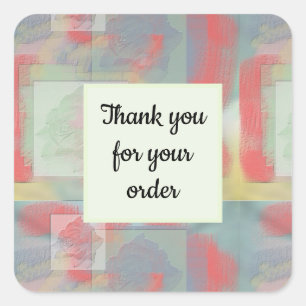 Thank You Business Order Pastel Abstract Client Square Sticker