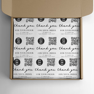 Thank You Business Packaging Logo QR Code Tissue Paper