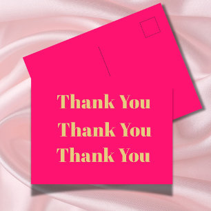 Thank You Business Pink QR Code Gold Personal  Postcard
