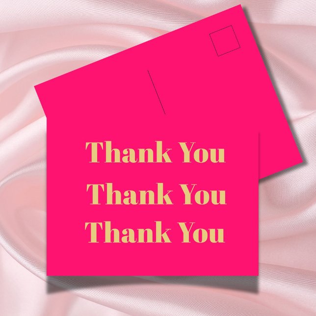 Thank You Business Pink QR Code Gold Personal  Postcard (Creator Uploaded)