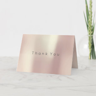 Thank You Business Pink Rose Gold White Minimal Card