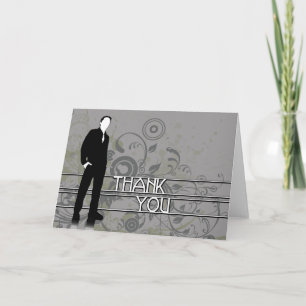 thank you : business silhouette card