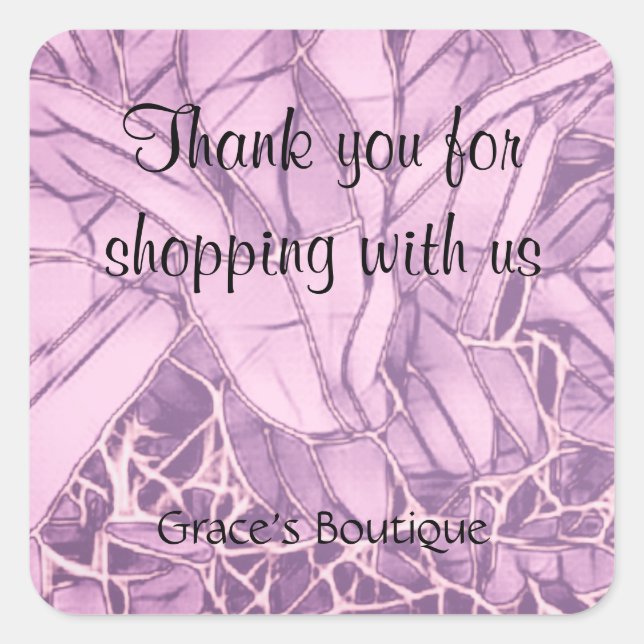 Thank You Business Square Sticker (Front)