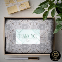 Thank You Business Sticker Mint & Seafoam Green