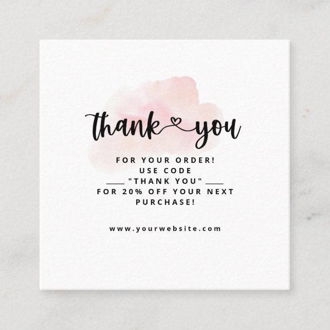 Thank You Business Watercolor Cards Insert Cards (Front)