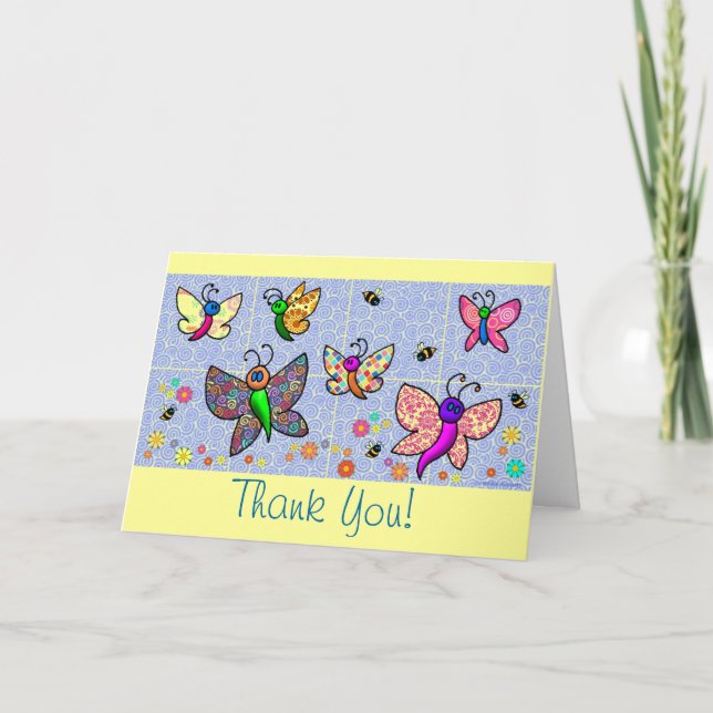 Thank You Butterflies Card (Front)