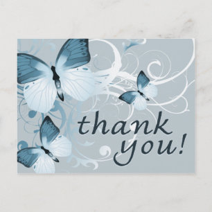 thank you : butterflies : postcard