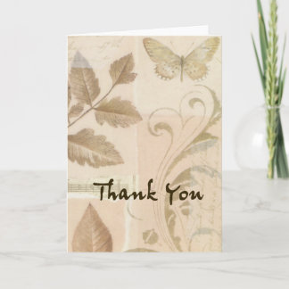Thank you Butterfly Floral Music Collage Card