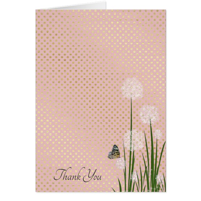 thank you-butterfly on puff flower (Front)