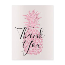 thank you calligraphy on faux glitter pineapple