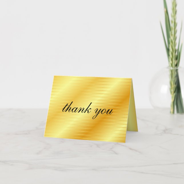 Thank You Calligraphy Script Gold Look Trendy (Front)