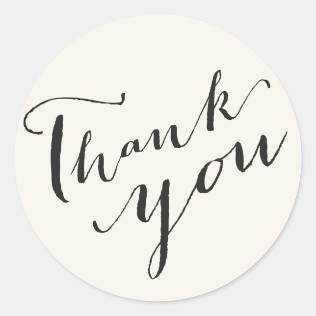 Thank You Calligraphy Script Wedding Stickers (Front)