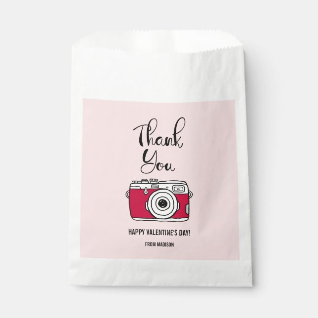 Thank You Camera Valentine Favour Bag (Front)