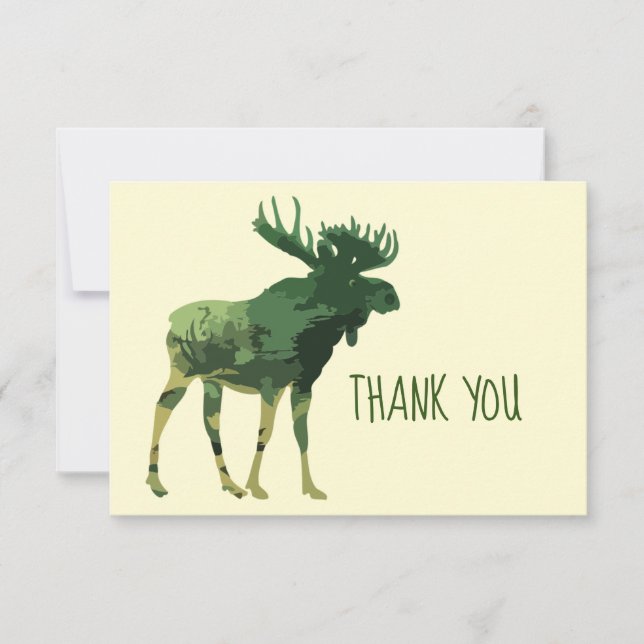 Thank You Camouflage Moose Animal Blank Inside (Front)