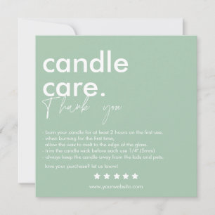 Thank You Candle Care Modern Business Card