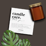 Thank You Candle Care Modern Business Card<br><div class="desc">Modern,  minimalist design in black and white lettering for your business candle care cards. Customise this design for yourself!</div>