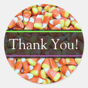 Thank You Candy Corn Halloween Stickers
