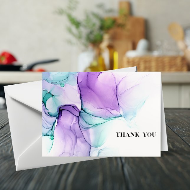 Thank You Card 7x5 Lavender Colour Splash (Creator Uploaded)