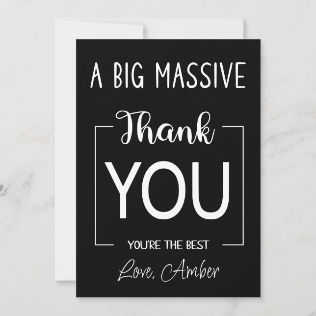 thank you card. a big massive thank you card (Front)