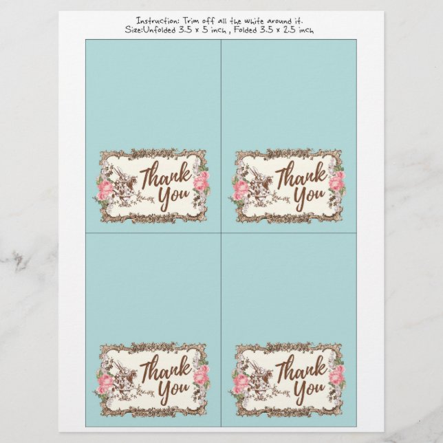 Thank You card -  Alice in wonderland (Front)
