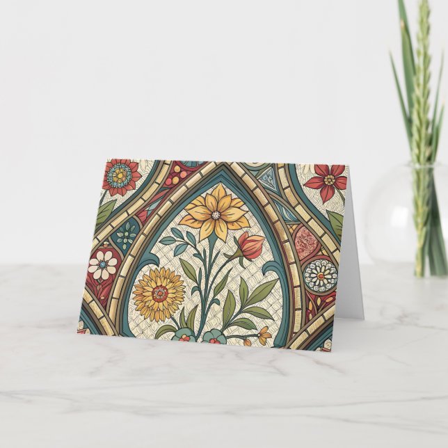 Thank You Card – Arts & Crafts Stained Glass (Front)