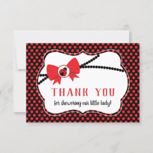 Thank You Card, Baby Shower, Ladybug Card