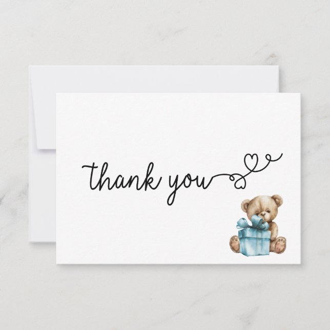 Thank You Card - Bearly Wait Baby Boy (Front)