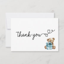 Thank You Card - Bearly Wait Baby Boy