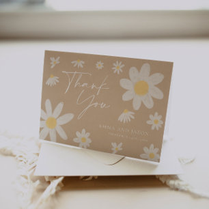Thank You Card Beige Daisy