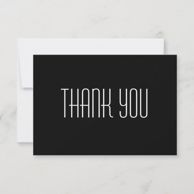 Thank You Card-Black 5x3.5 Flat (Front)