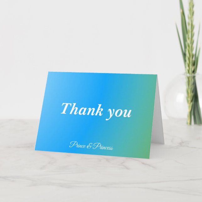 Thank You Card - Blue and Teal Gradient (Front)