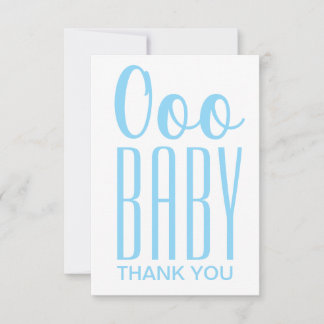 Thank You Card: Blue Ooo Baby Thank You Card