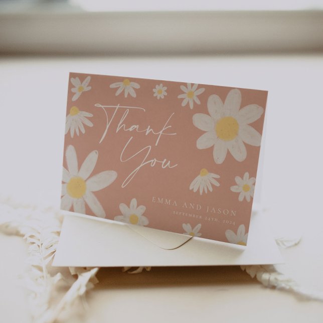 Thank You Card  Blush Pink Daisy (Creator Uploaded)
