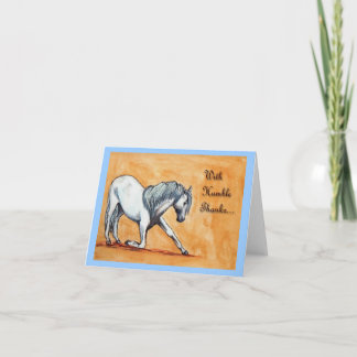 Thank you card Bowing horse