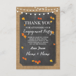 Thank You Card Card Engagement Wedding Fall Leaves