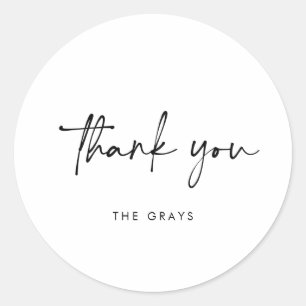 Thank You Card Classic Round Sticker