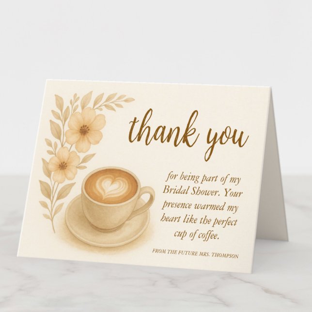 Thank You Card Coffee Themed Bridal Shower (Creator Uploaded)