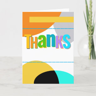 Thank You Card Colourful Abstract Art 