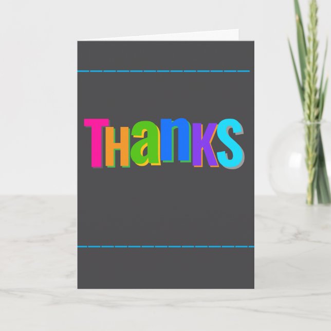 Thank You Card Colourful Fun Whimsical  (Front)