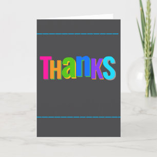 Thank You Card Colourful Fun Whimsical 