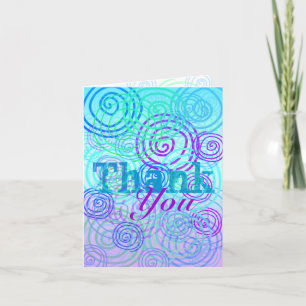 Thank You Card Coral Colours