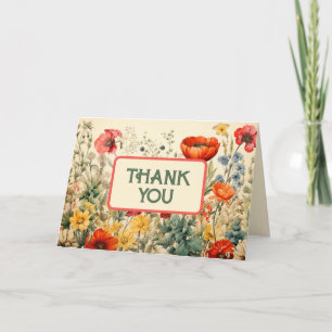 Thank You Card - Cottage Garden Theme