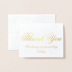 Thank You Card-Custom Name Foil Card