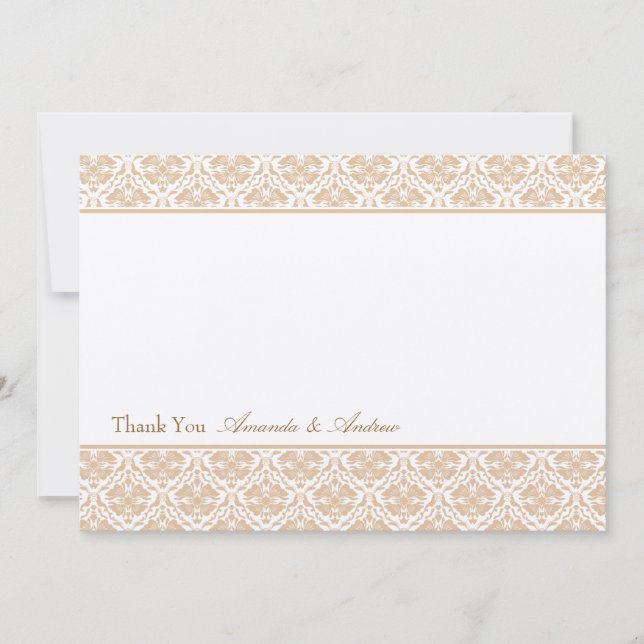 Thank you card - Damask Stripe 1 (Front)